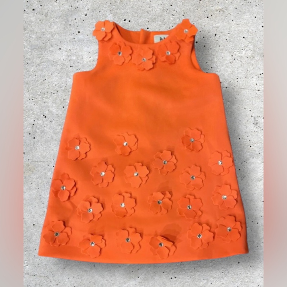 Milly Minis Girls 3D Floral Rhinestone Dress